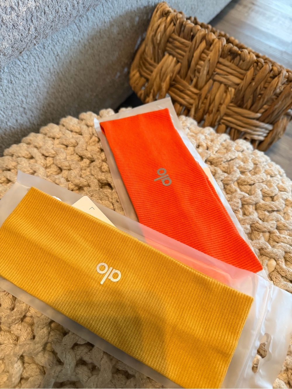 ALO Yoga Wide Ribbed Headband - Yellow, Orange